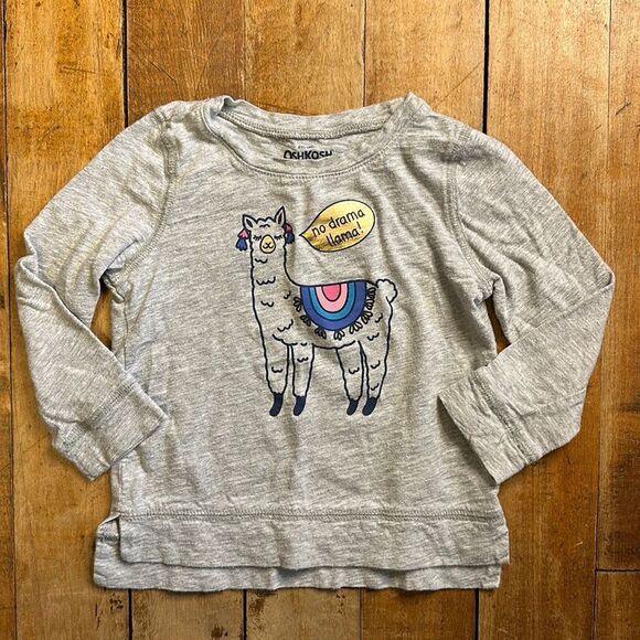 Oshkosh long sleeve shirt size 18 to 24 months Gray Cotton llama graphic - Picture 1 of 4